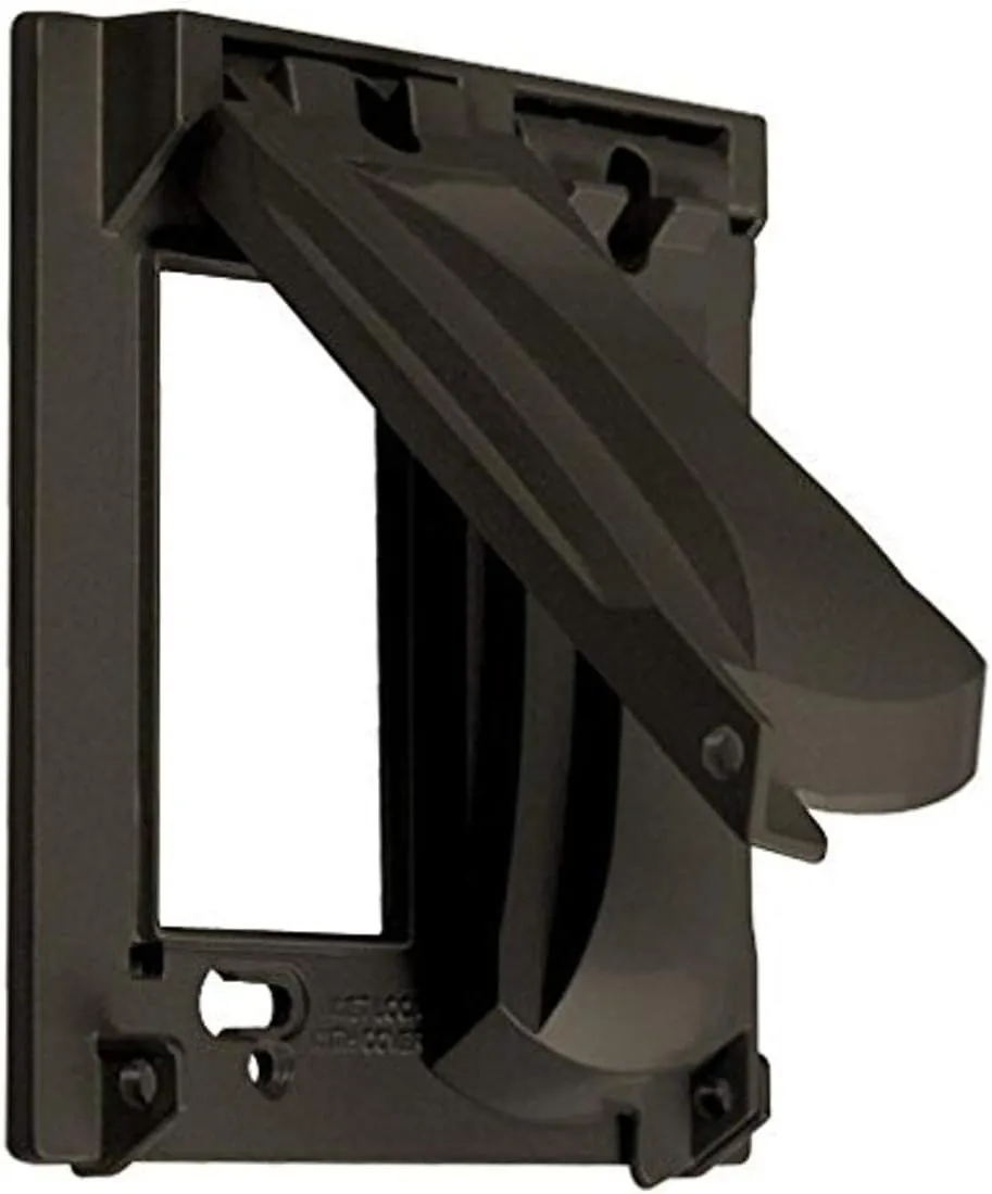 Hubbell-Bell MX2050Z Two Gang Two Device Flat Metal Weatherproof Receptacle Cover, Bronze