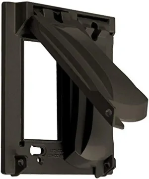 Hubbell-Bell MX2050Z Two Gang Two Device Flat Metal Weatherproof Receptacle Cover, Bronze