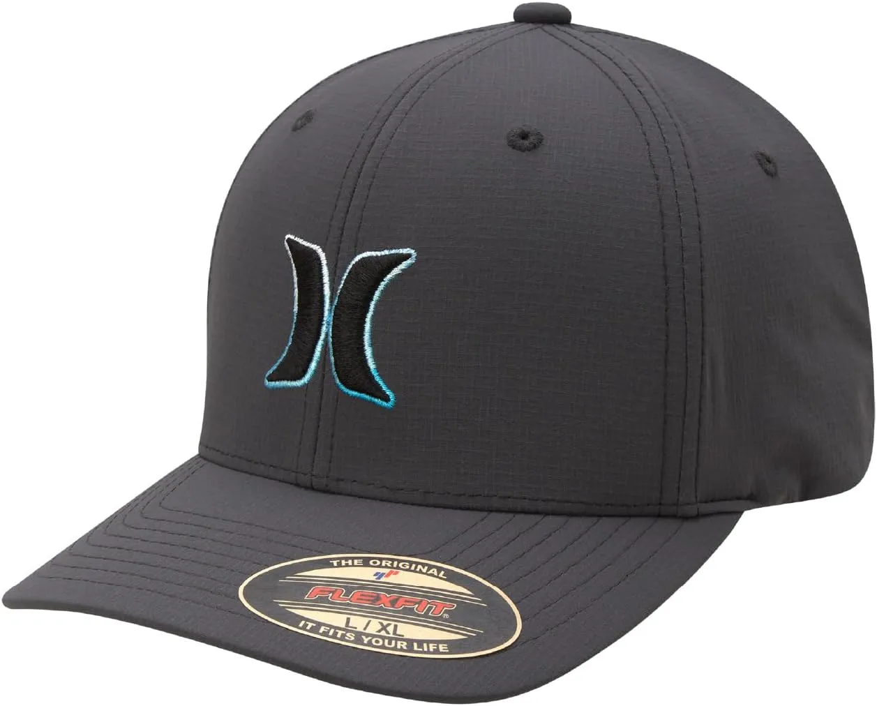 Hurley Men's Baseball Cap - Dana Point Cotton Ripstop Stretch Fitted Cap for Men with Gradient Embroidered Icon (Size: S-XL)