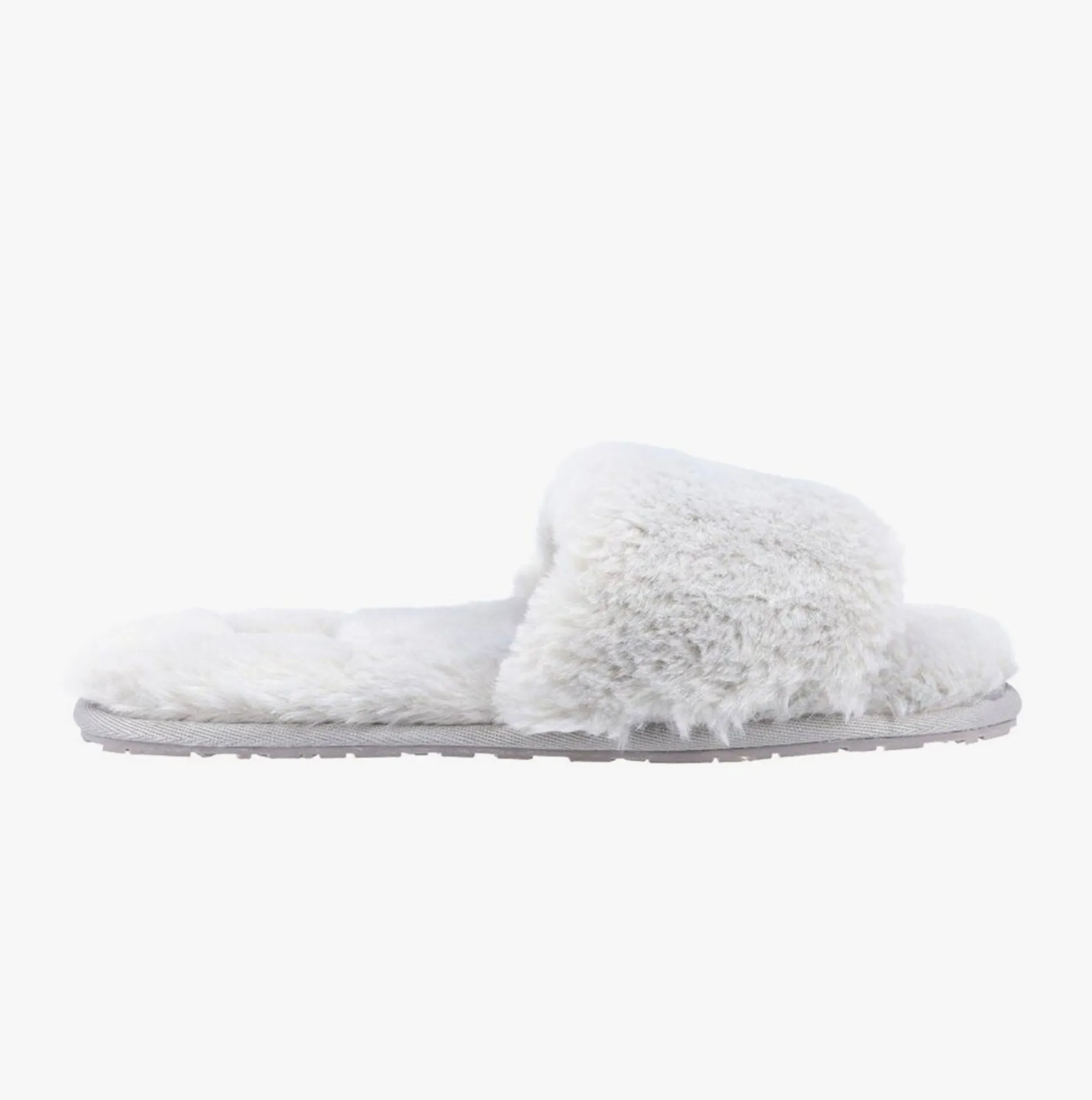 Hush Puppies PRUE Womens Faux Fur Slippers Grey
