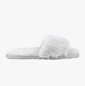 Hush Puppies PRUE Womens Faux Fur Slippers Grey