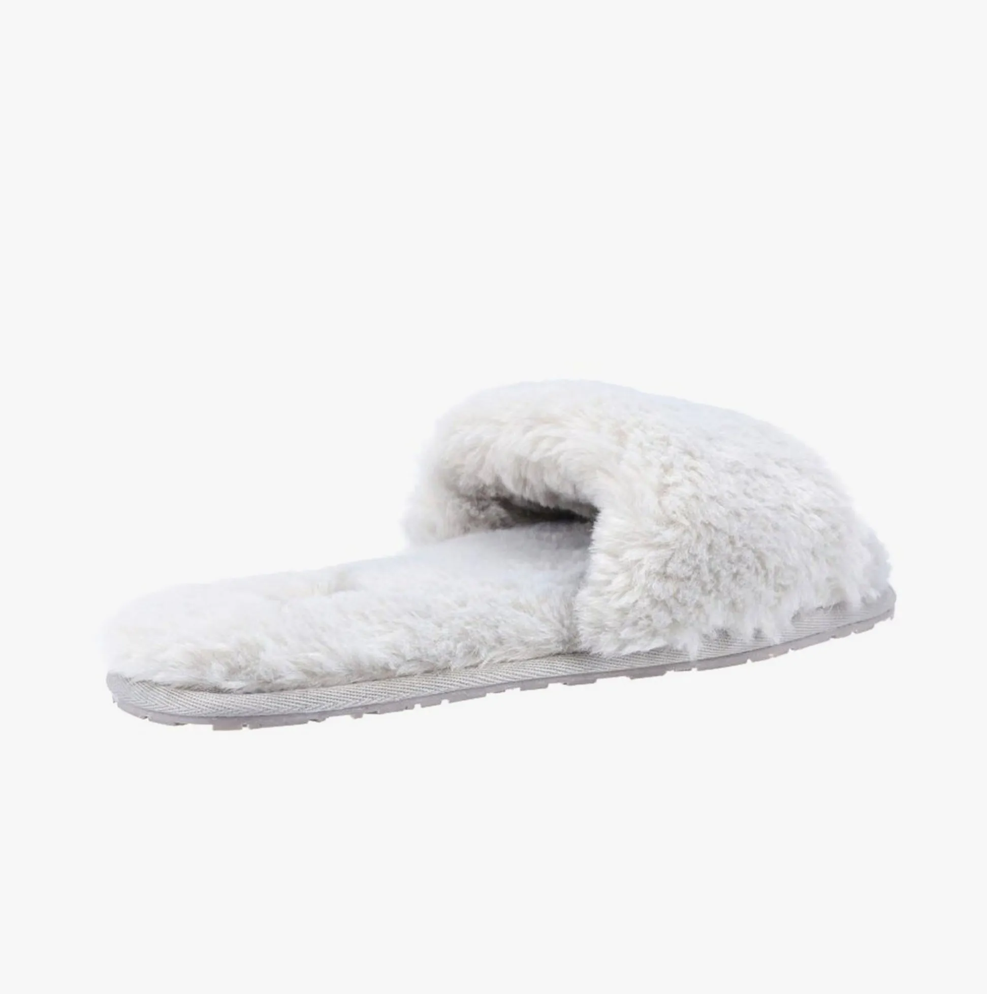 Hush Puppies PRUE Womens Faux Fur Slippers Grey