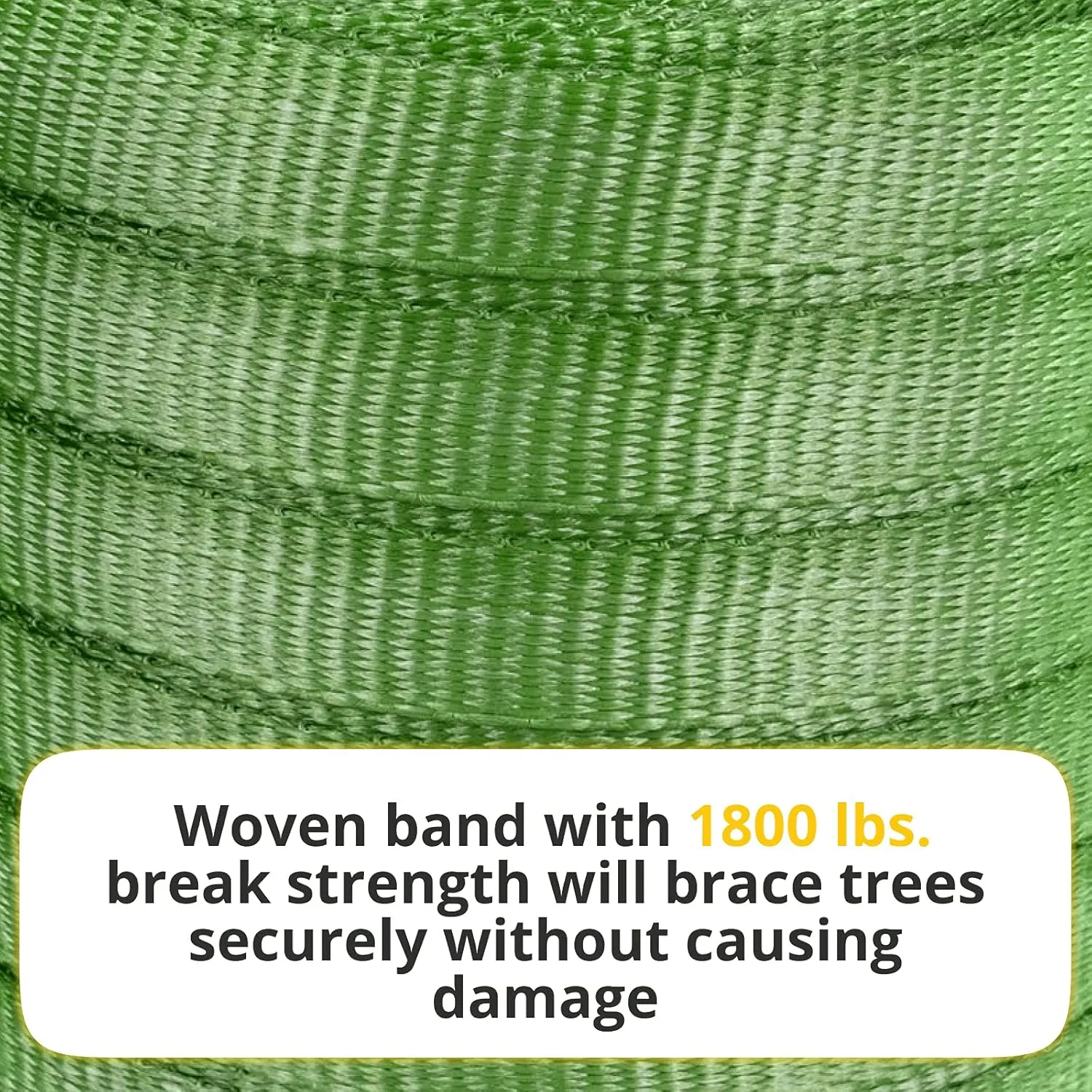 IDL Packaging 3/4" x 250' Tree Tie Flat Rope, 1800 lbs Break Strength, Green (Pack of 1) - Heavy Duty Tree Straps for Staking and Securing Trees