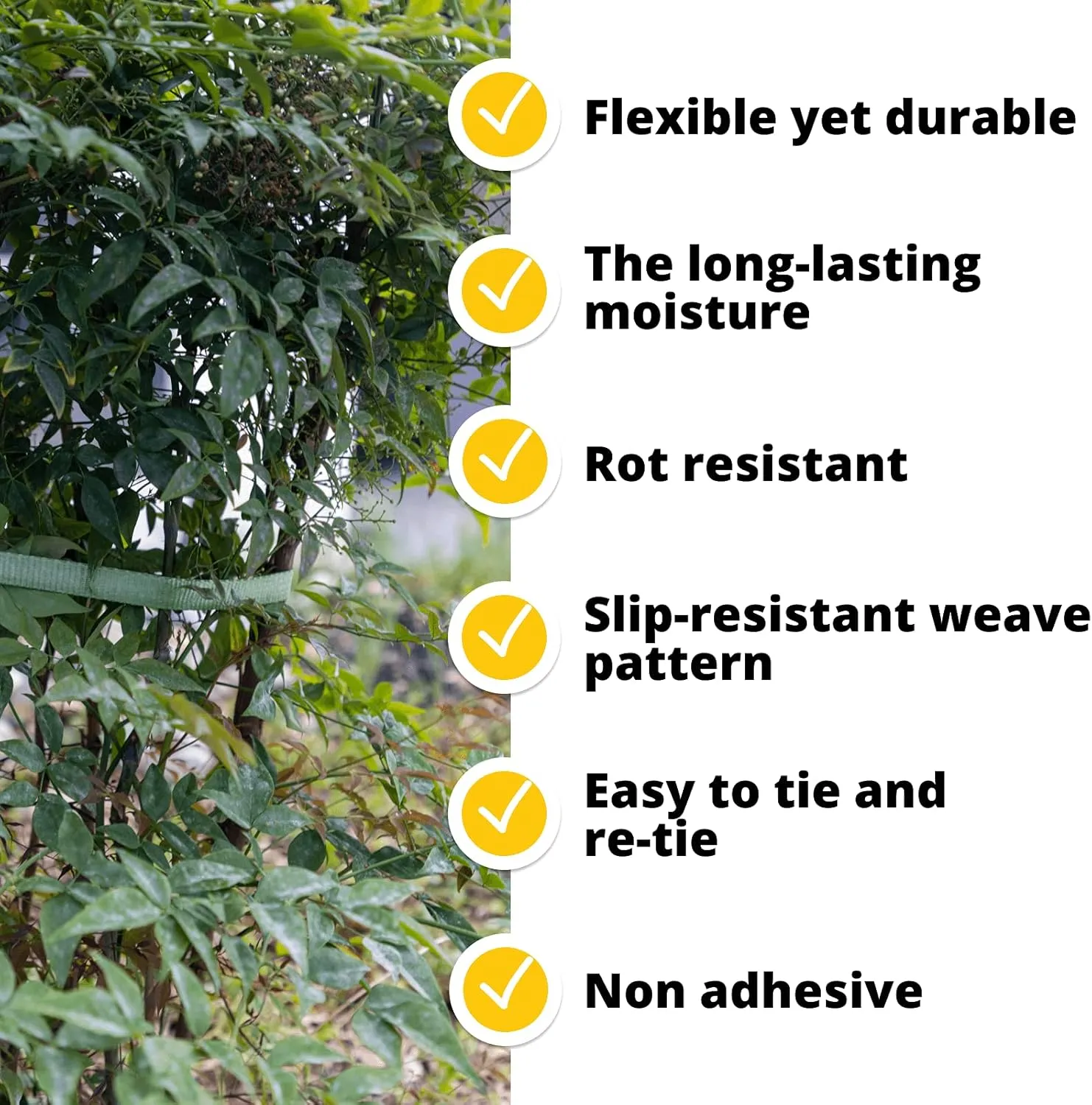 IDL Packaging 3/4" x 250' Tree Tie Flat Rope, 1800 lbs Break Strength, Green (Pack of 1) - Heavy Duty Tree Straps for Staking and Securing Trees
