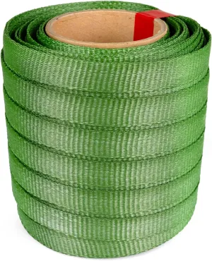 IDL Packaging 3/4" x 250' Tree Tie Flat Rope, 1800 lbs Break Strength, Green (Pack of 1) - Heavy Duty Tree Straps for Staking and Securing Trees