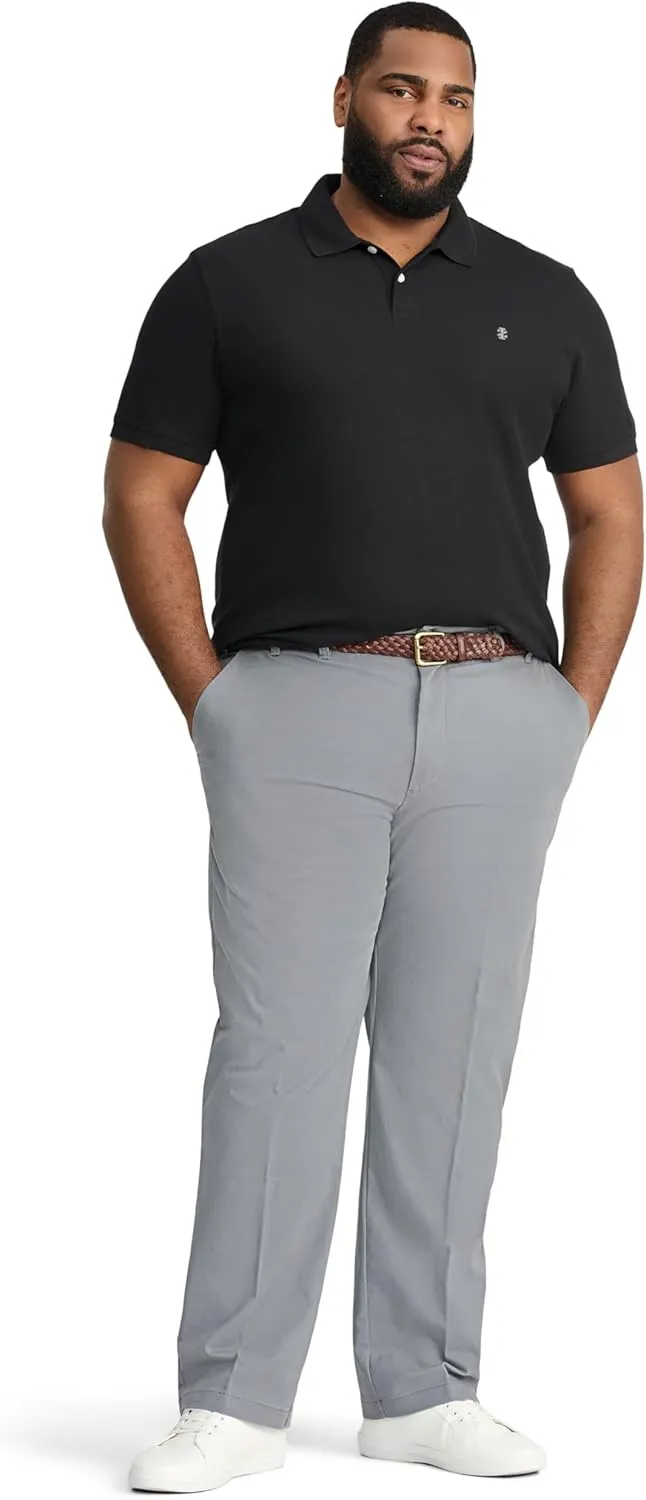 IZOD Men's Big and Tall Performance Stretch Flat Front Pant