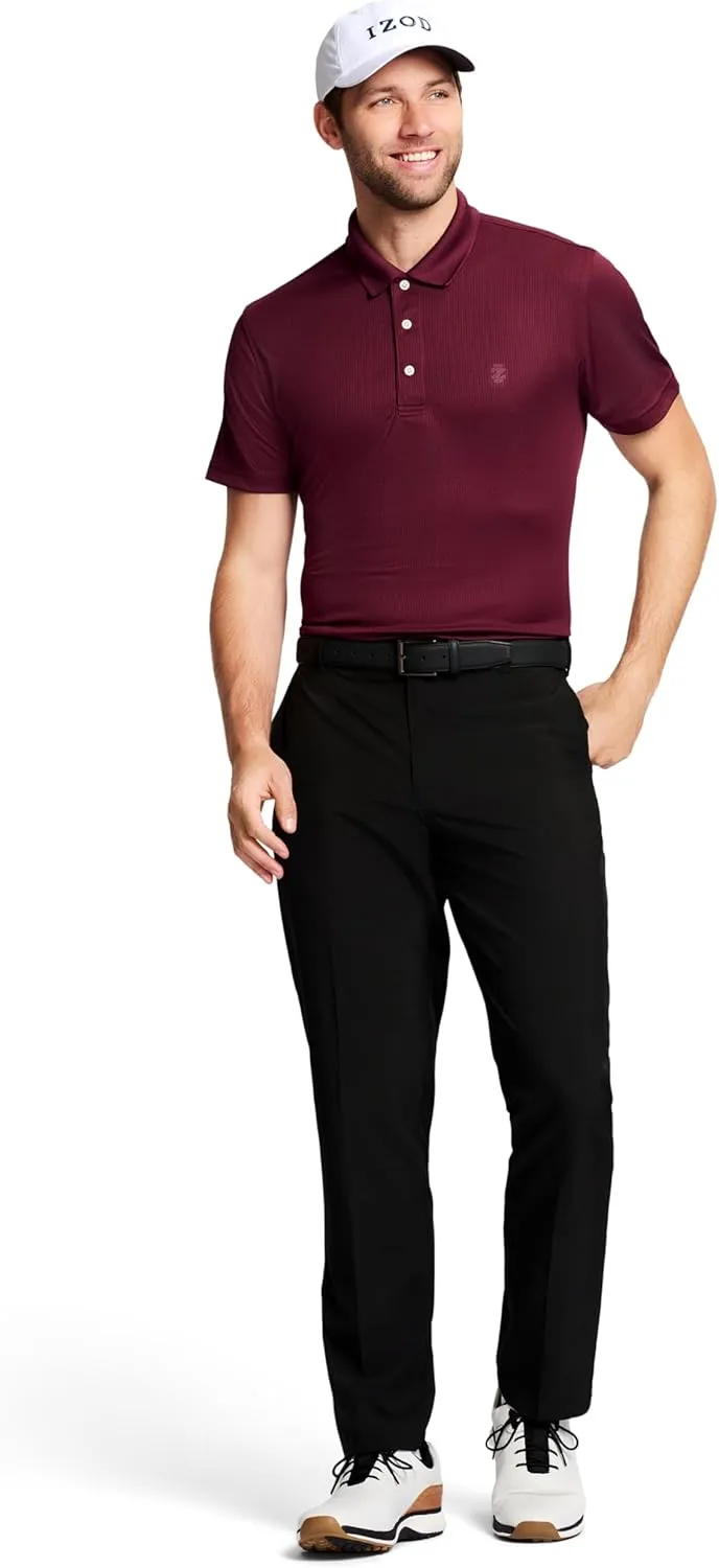 IZOD Men's Golf Swingflex Straight-fit Flat-Front Pants