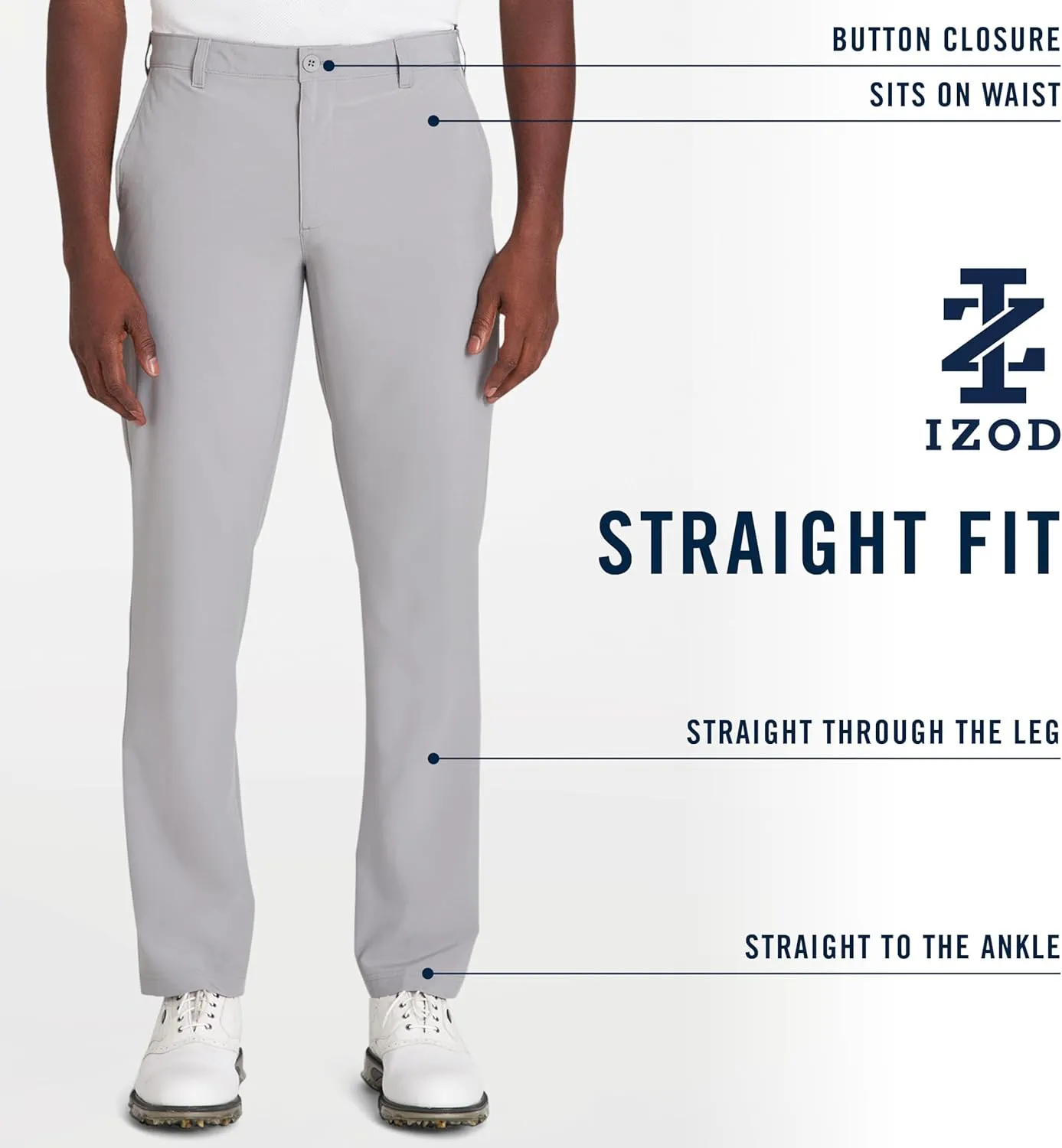 IZOD Men's Golf Swingflex Straight-fit Flat-Front Pants