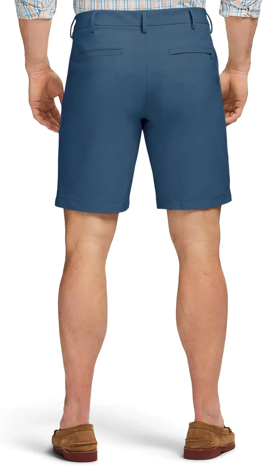 IZOD Men's Non-Iron Stretch Straight Fit Flat Front Traveler Short