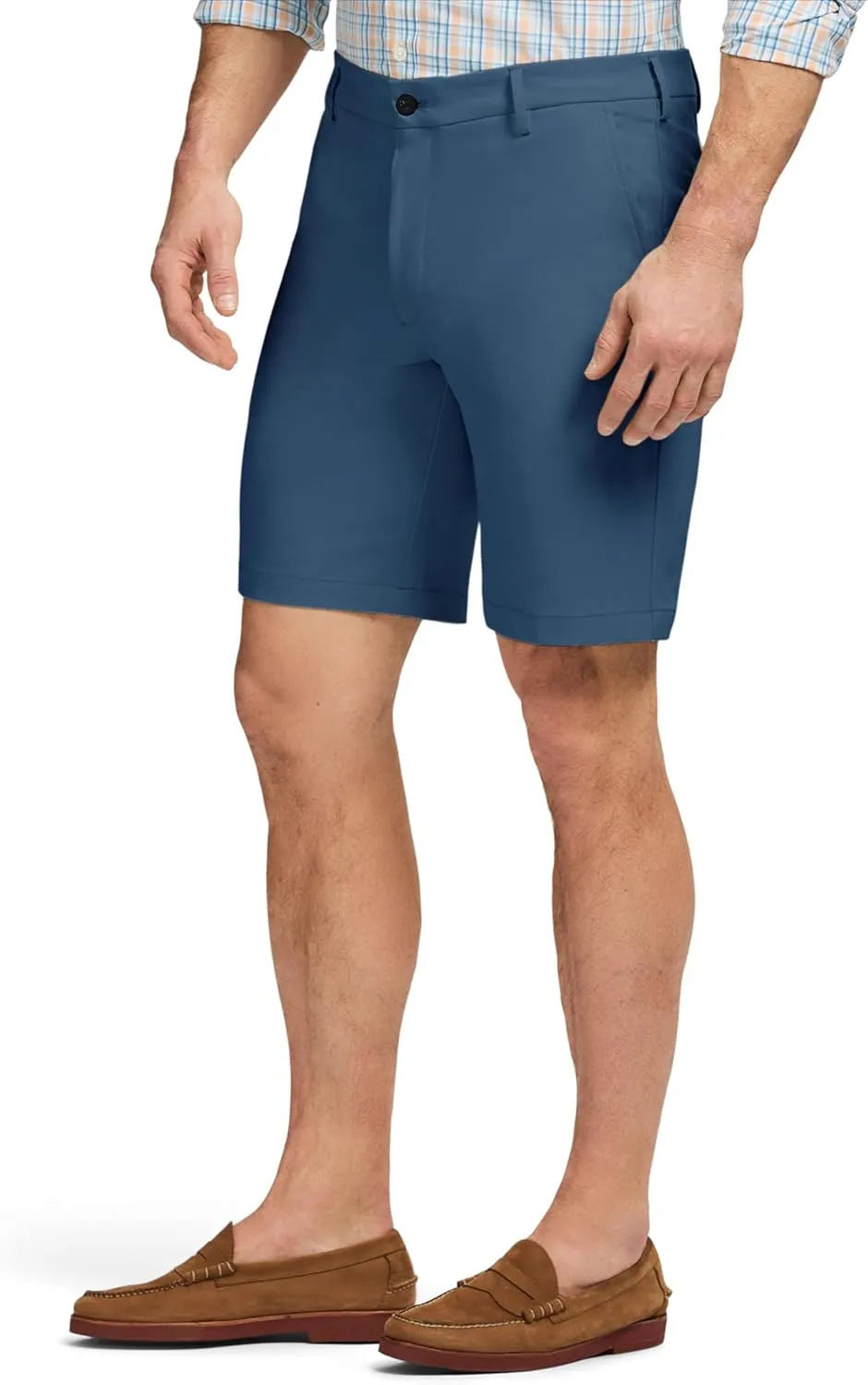 IZOD Men's Non-Iron Stretch Straight Fit Flat Front Traveler Short