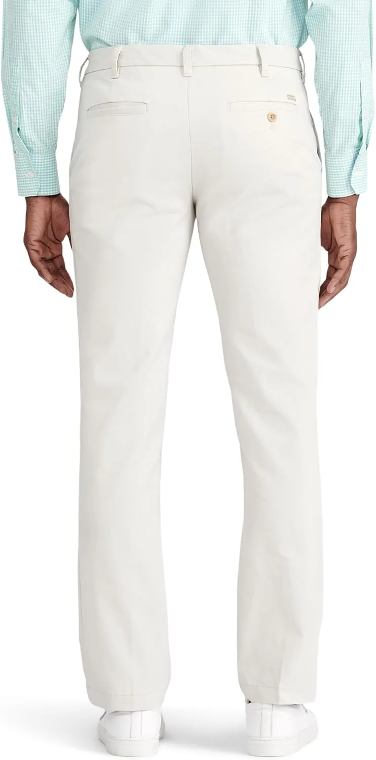 IZOD Men's Performance Stretch Straight Fit Flat Front Chino Pant