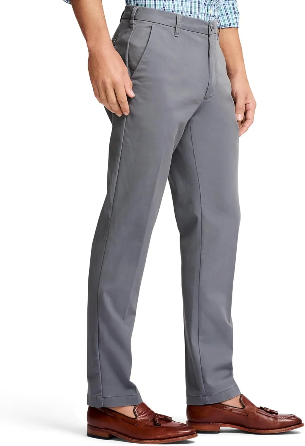 IZOD Men's Performance Stretch Straight Fit Flat Front Chino Pant