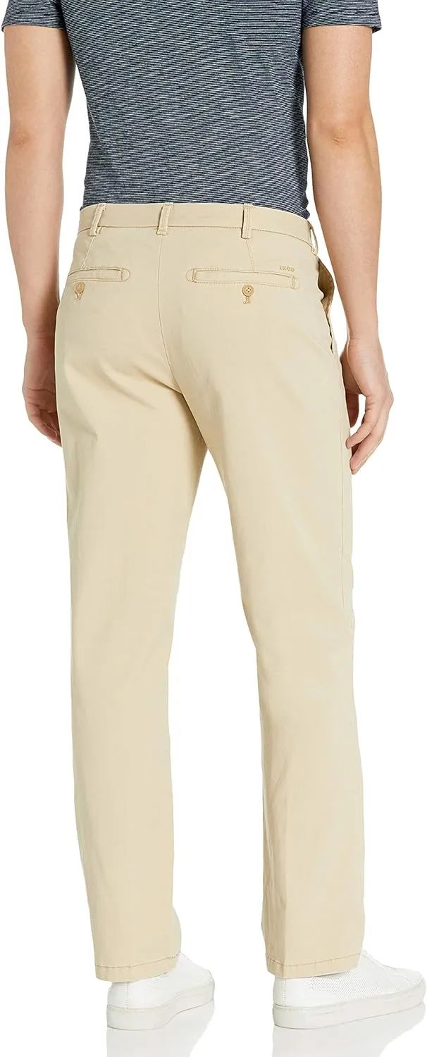 IZOD Men's Saltwater Stretch Flat Front Straight Fit Chino