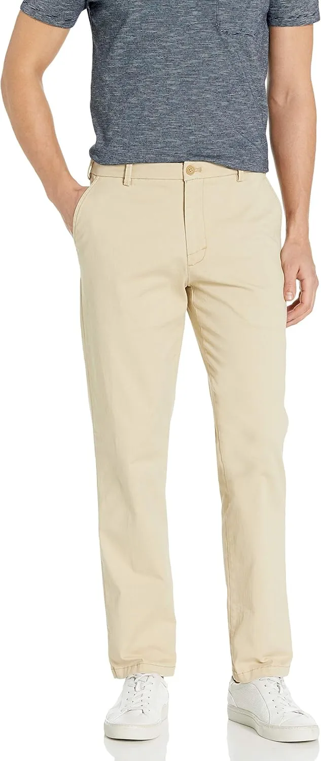 IZOD Men's Saltwater Stretch Flat Front Straight Fit Chino