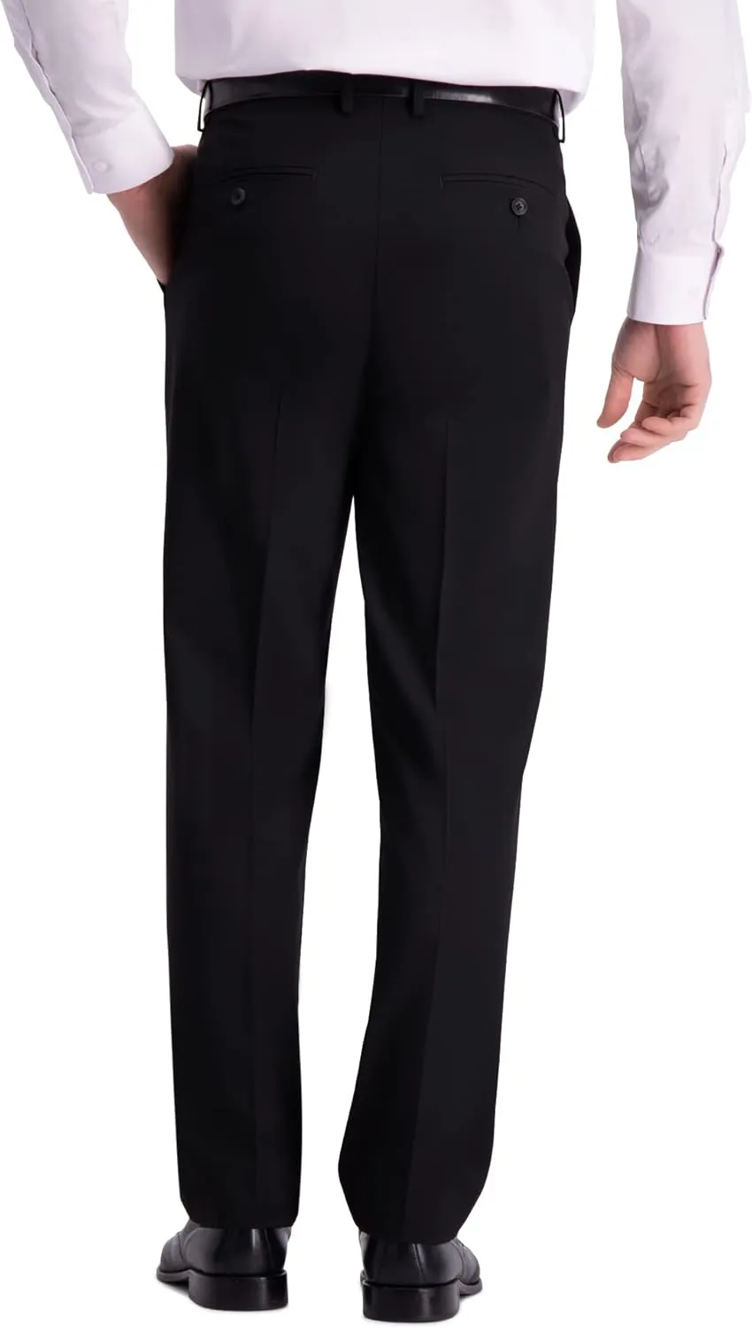 J.M. Haggar Men's 4-Way Stretch Straight Fit Flat Front Dress Pant