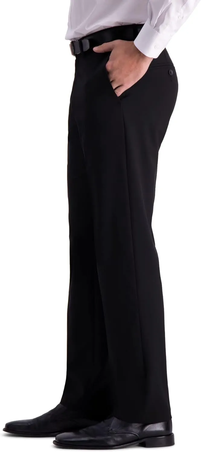 J.M. Haggar Men's 4-Way Stretch Straight Fit Flat Front Dress Pant