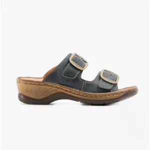Josef Seibel CATALONIA 76 Womens Leather Mule Sandals Blue