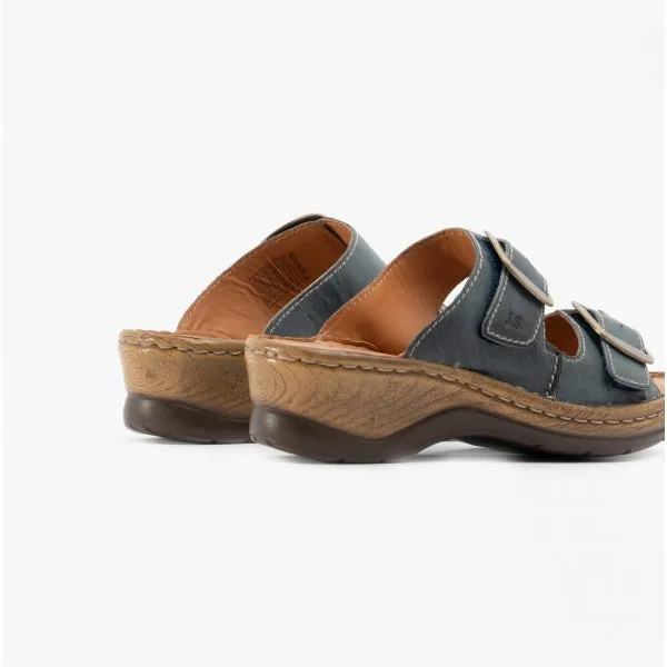 Josef Seibel CATALONIA 76 Womens Leather Mule Sandals Blue