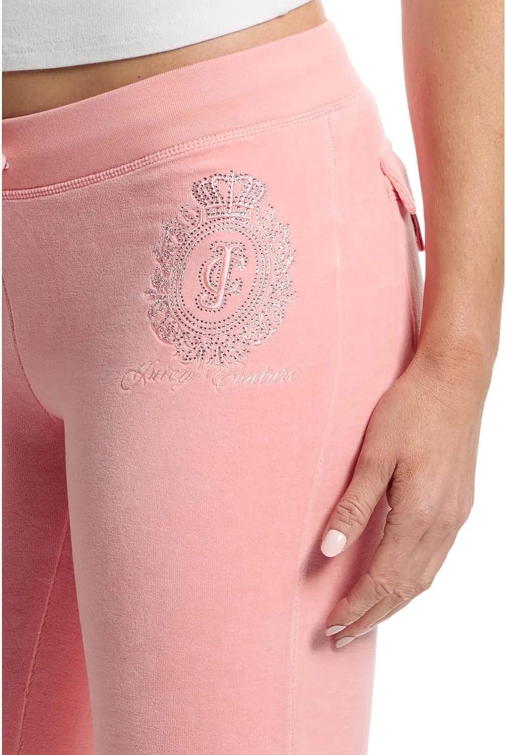 Juicy Couture Women's Heritage Low Rise Snap Pocket Easy Fit Track Pants