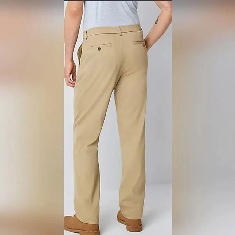 Khaki Easy Care Classic Fit Flat Front Pant PSM-8842
