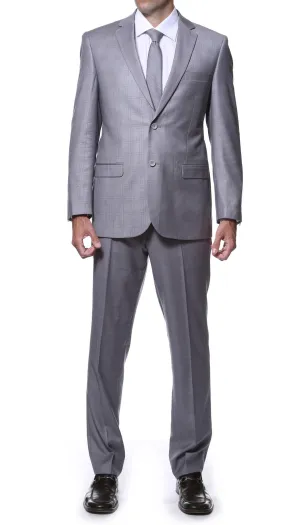 Lincoln Grey 2pc Slim Fit Plaid Suit