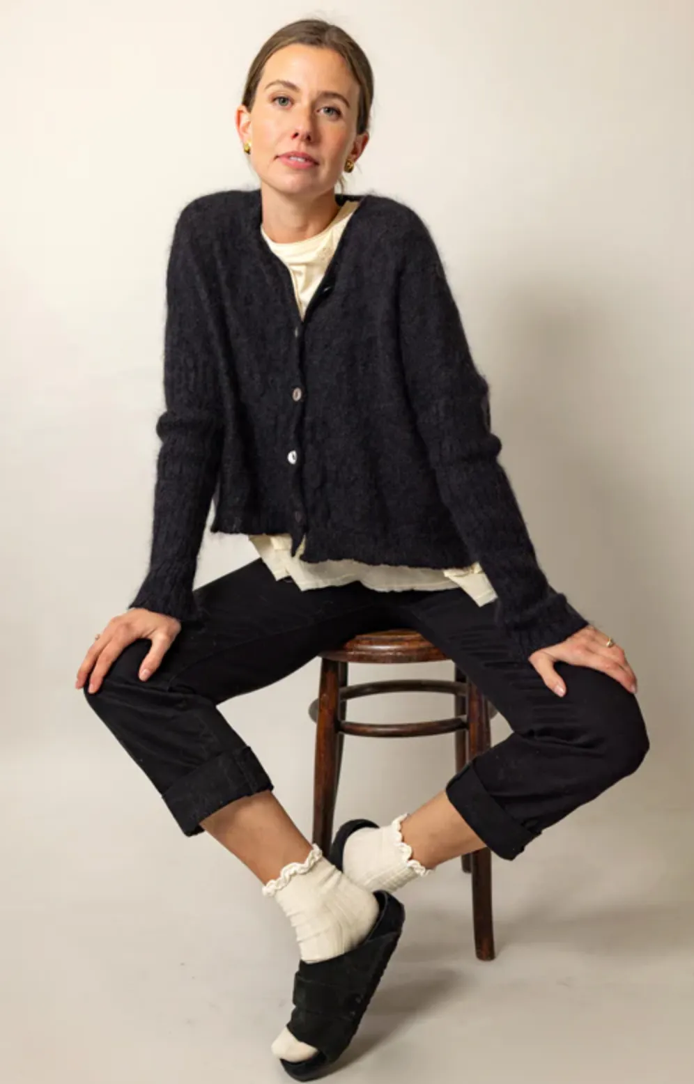 Luna Gallery Mohair and Merino Diamond Crop Cardi