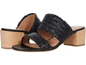 Madewell The Kiera Mule Sandal in Woven Leather for Woman - Round Open Toe Construct with Slide on Style, Gorgeous and Comfortable Block MulesTrue Black 10 M