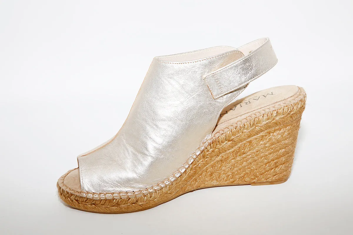 MARIAN - Gold Open Toe Wedge Sandal