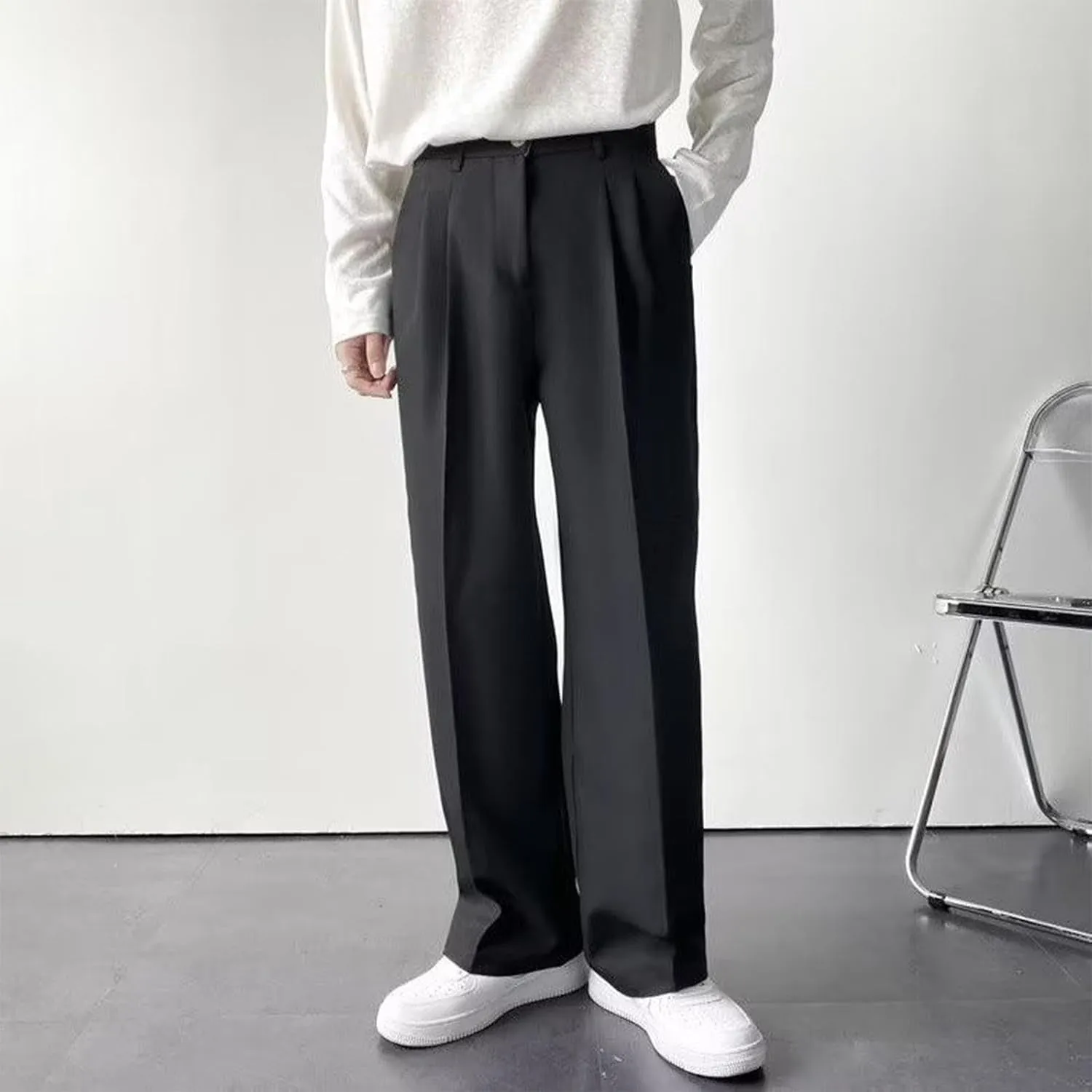 Mens Dress Pants Stretch Classic Fit Dress Pants Pleated Front Casual Pant Dress Pants Straight Fit Pants