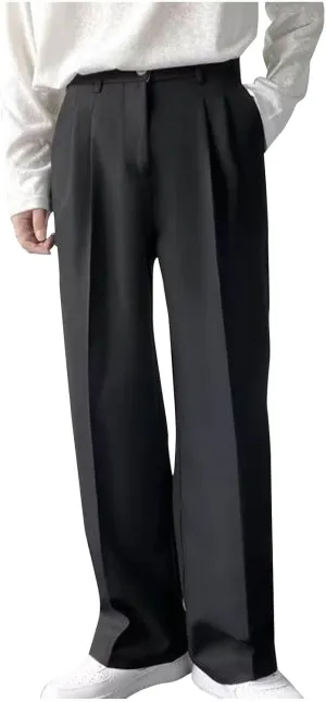 Mens Dress Pants Stretch Classic Fit Dress Pants Pleated Front Casual Pant Dress Pants Straight Fit Pants