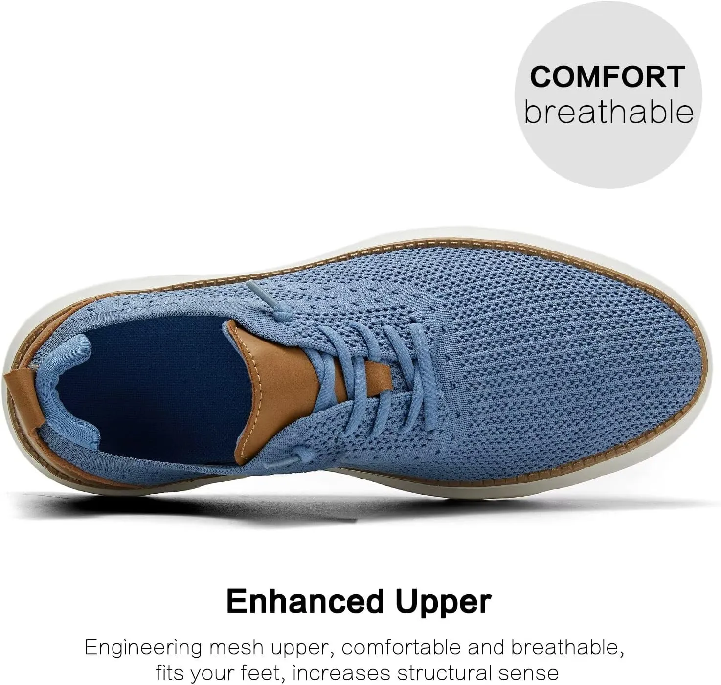 Men's Mesh Sneakers Oxfords Lace-Up Lightweight Casual Walking Shoes Driving Shoes