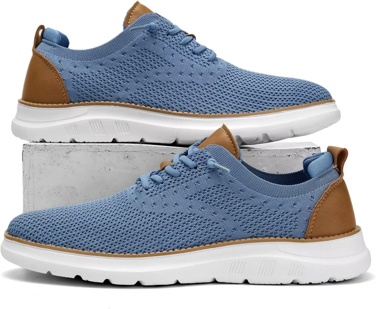 Men's Mesh Sneakers Oxfords Lace-Up Lightweight Casual Walking Shoes Driving Shoes