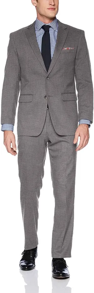 Men's Portly Fit Single Breasted Two-Piece Solid Suit Set - Colors