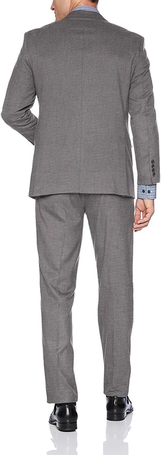 Men's Portly Fit Single Breasted Two-Piece Solid Suit Set - Colors