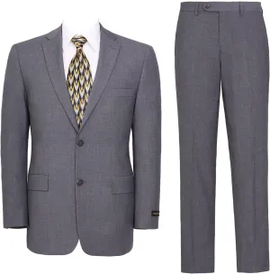 Men's Suit 2 Piece Classic Fit 2 Button Single Breasted Business Jacket Blazer Flat Pants Set
