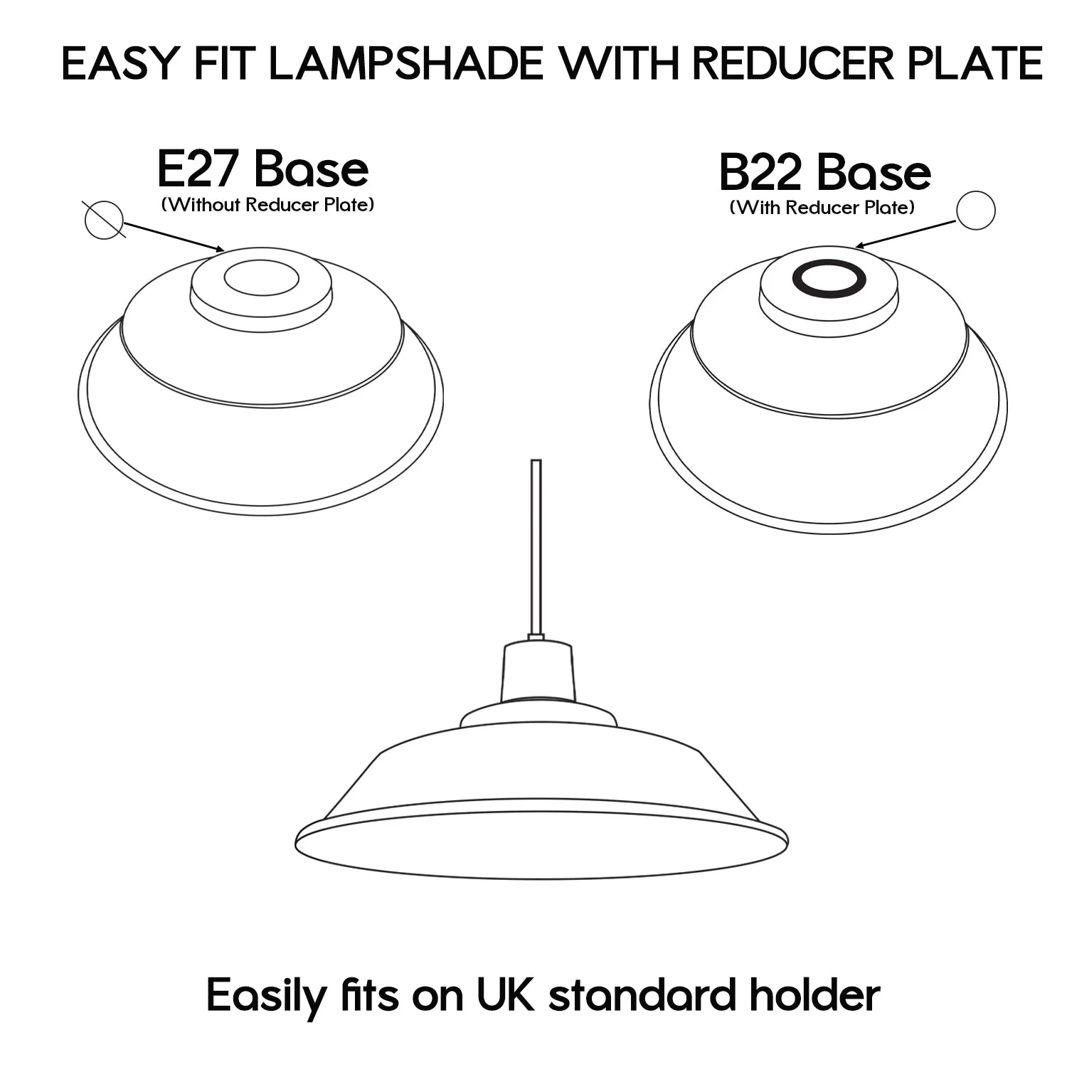 Metal Lamp Shades Easy Fit Ceiling Pendant Refurbished Light Shade~5727