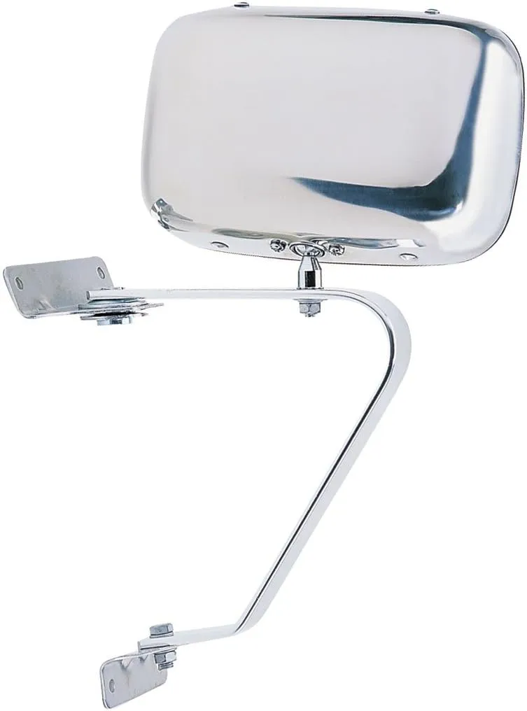 Mirror for Ford Bronco, F150, F250, 1997 F250 HD, F350, chrome, foldaway, Fits LH or RH, Manual
