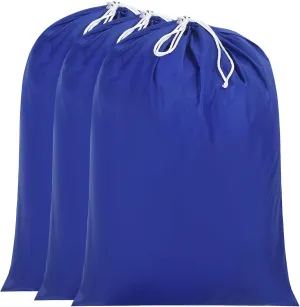 Miss Promation Travel Laundry Bag, Nylon Laundry Bag-Machine Washable Dirty Clothes Organizer with Drawstring，Easy Fit a Laundry Hamper or Basket 28" x 38" (Blue)