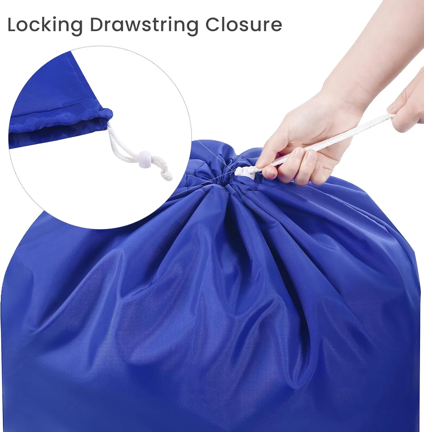Miss Promation Travel Laundry Bag, Nylon Laundry Bag-Machine Washable Dirty Clothes Organizer with Drawstring，Easy Fit a Laundry Hamper or Basket 28" x 38" (Blue)