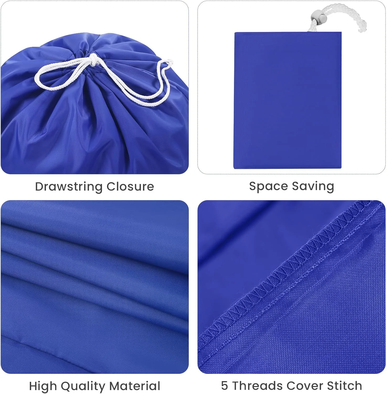 Miss Promation Travel Laundry Bag, Nylon Laundry Bag-Machine Washable Dirty Clothes Organizer with Drawstring，Easy Fit a Laundry Hamper or Basket 28" x 38" (Blue)