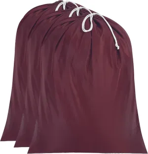 Miss Promation Travel Laundry Bag, Nylon Laundry Bag-Machine Washable Dirty Clothes Organizer with Drawstring，Easy Fit a Laundry Hamper or Basket 28" x 38" (Dark Red)