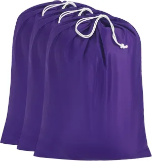 Miss Promation Travel Laundry Bag, Nylon Laundry Bag-Machine Washable Dirty Clothes Organizer with Drawstring，Easy Fit a Laundry Hamper or Basket 28" x 38" (Purple)