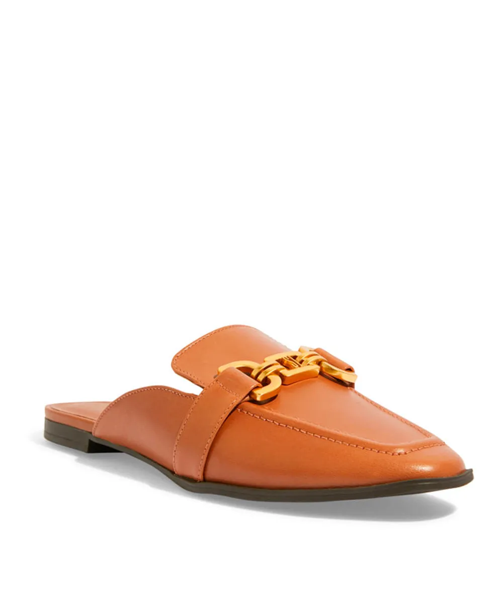 Mule Santa Lolla Bege Correntes Bico Quadrado