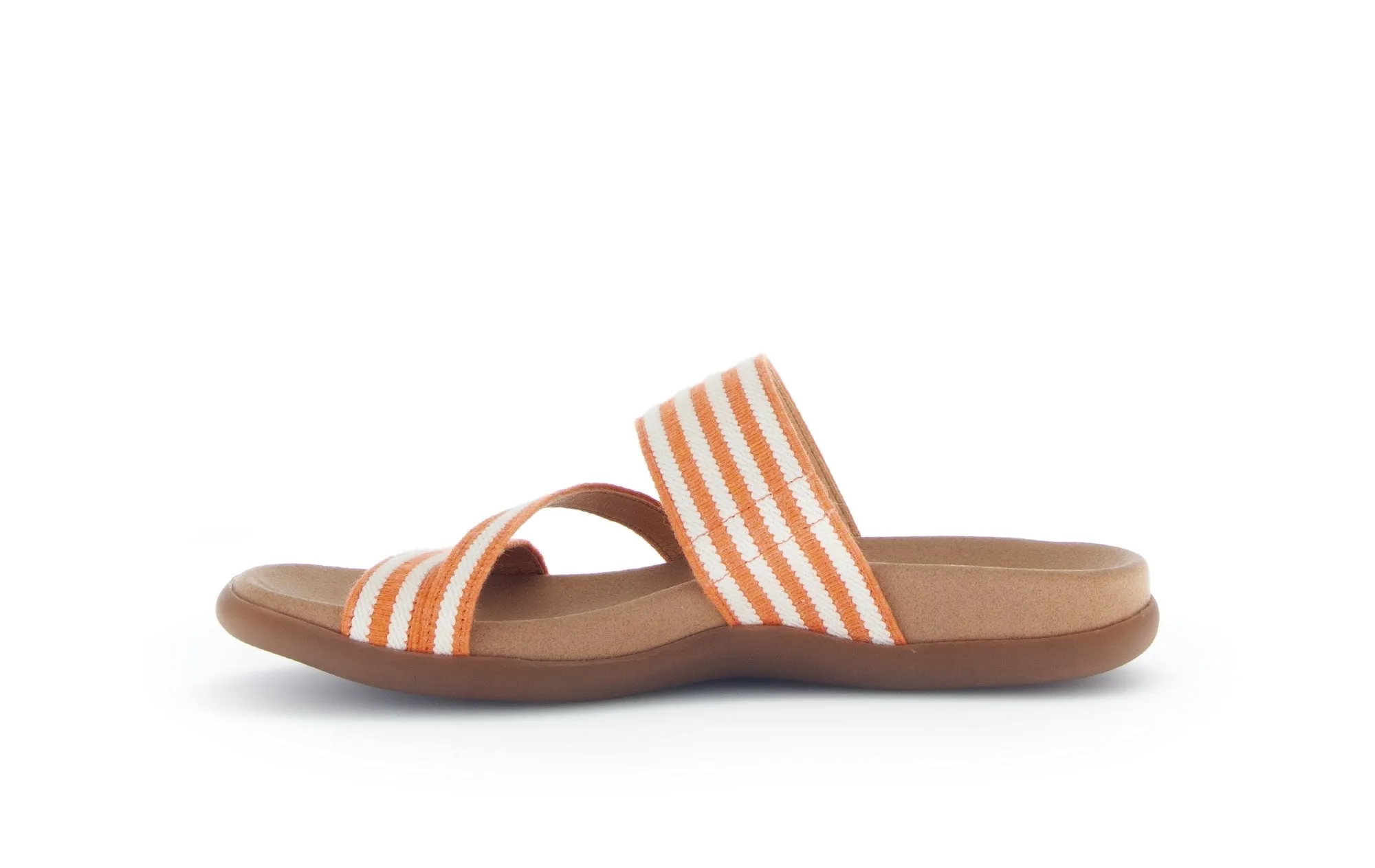 Mules oranges en bande élastique