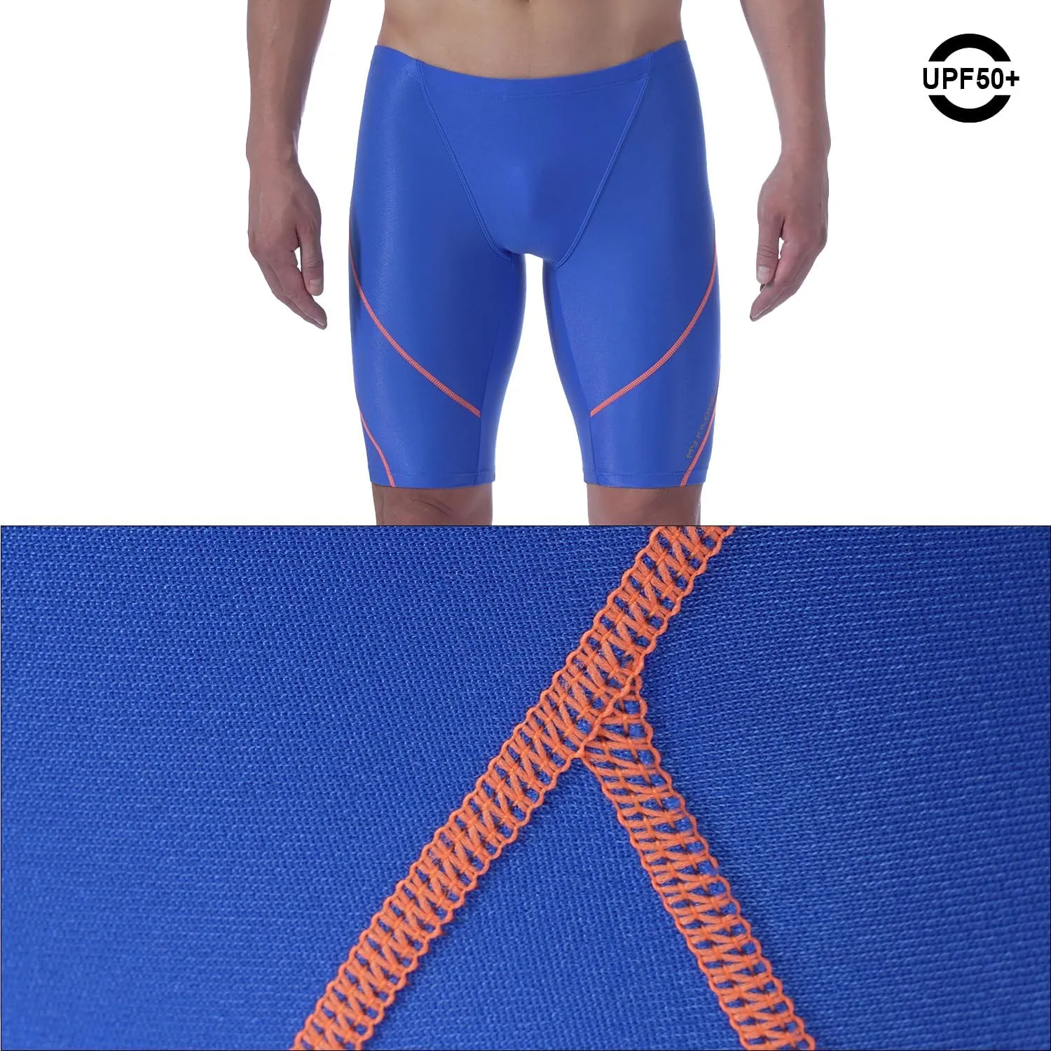 MY KILOMETRE Men's Swimsuit Jammer Solid Swim Jammers Endurance Long Racing Training Swimsuit
