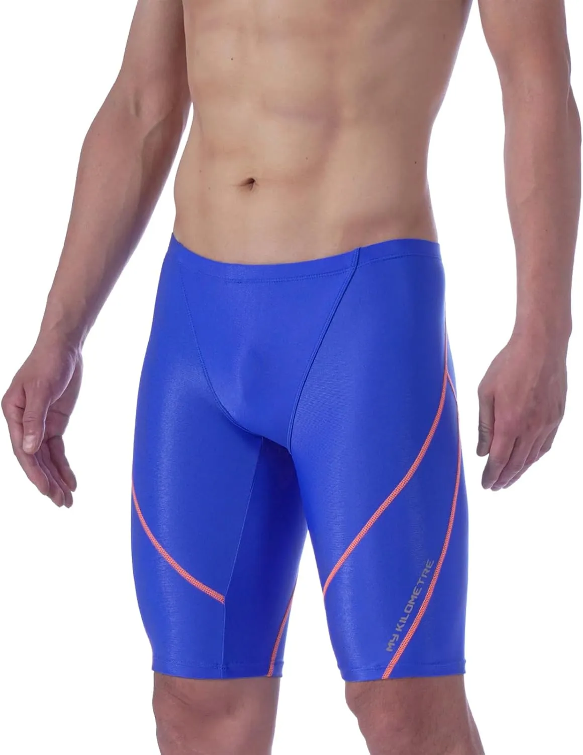 MY KILOMETRE Men's Swimsuit Jammer Solid Swim Jammers Endurance Long Racing Training Swimsuit
