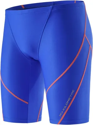 MY KILOMETRE Men's Swimsuit Jammer Solid Swim Jammers Endurance Long Racing Training Swimsuit