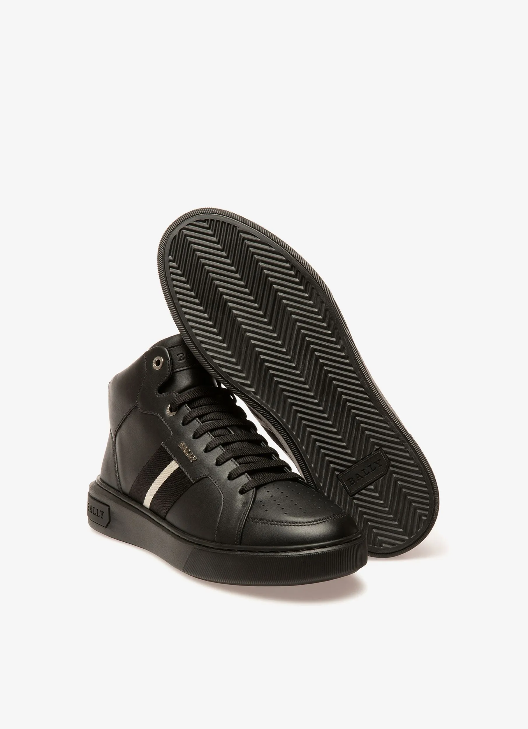 Myles Leather Sneakers In Black