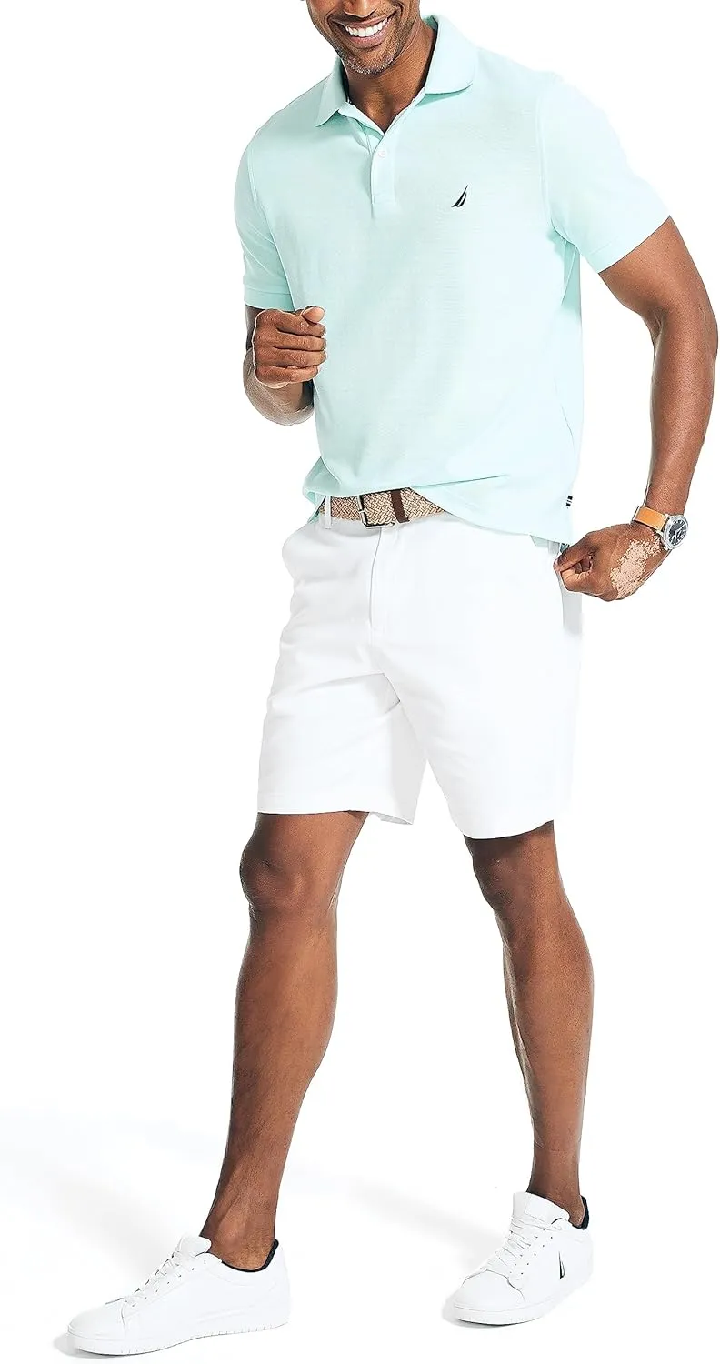 Nautica Men's Classic Fit Flat Front Stretch Solid Chino 8.5" Deck Shorts