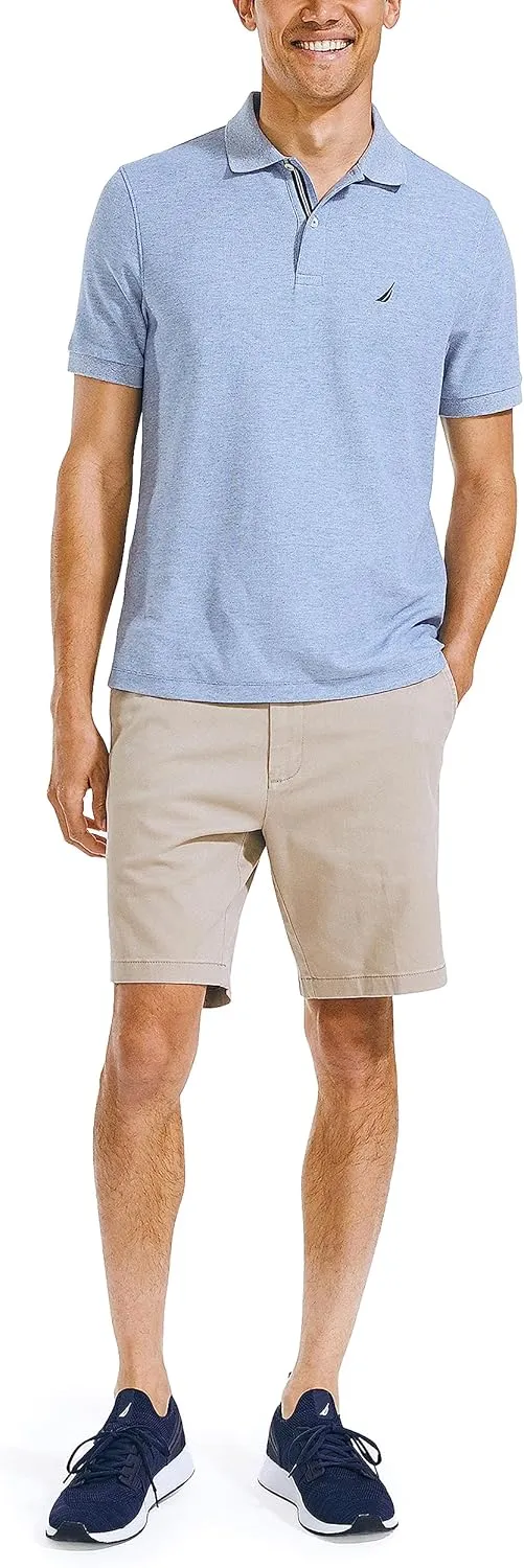 Nautica Men's Classic Fit Flat Front Stretch Solid Chino 8.5" Deck Shorts